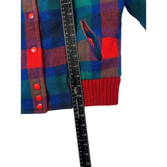 Pendleton Wool Jacket Kids Colorful Checkered Size Medium ? Thinsulate 80s 90s - Picture 9 of 16